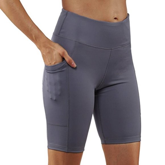 Yoga Pants Bermudas Leggings Both Sides Pockets - Picture 3 of 3